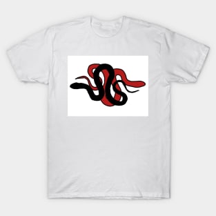 Red and black snakes (horizontal) T-Shirt